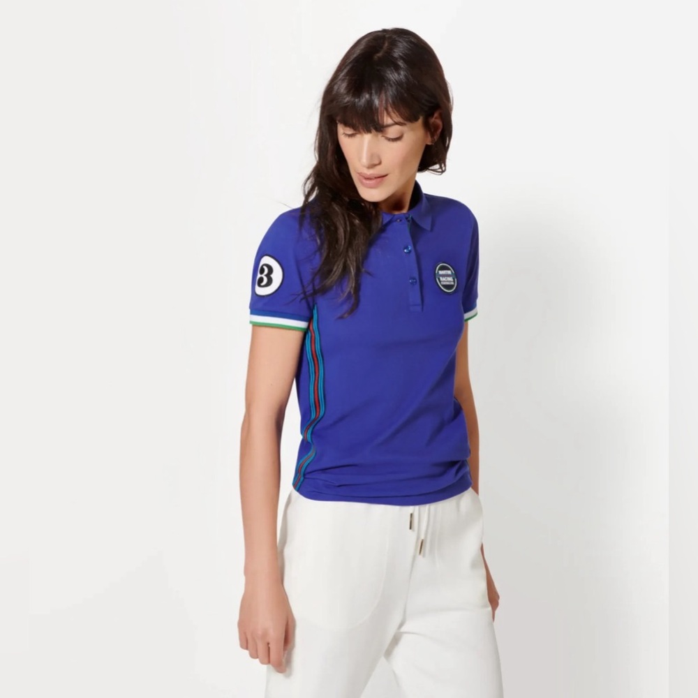 Porsche Martini Elegant Blue Polo Shirt with Sporty Details